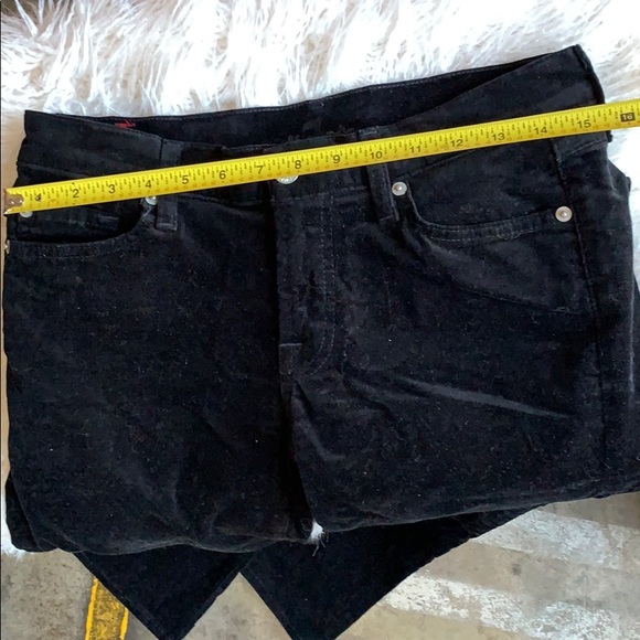 7 For All Mankind Black Velvet Flare Jeans Size 27 - Picture 5 of 6